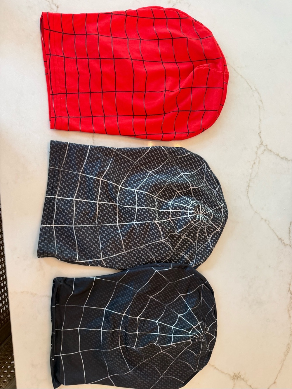 Kids Spider-Style Costume Hood Mask - Red and Black Bundle Of 3 - Picture 5 of 8